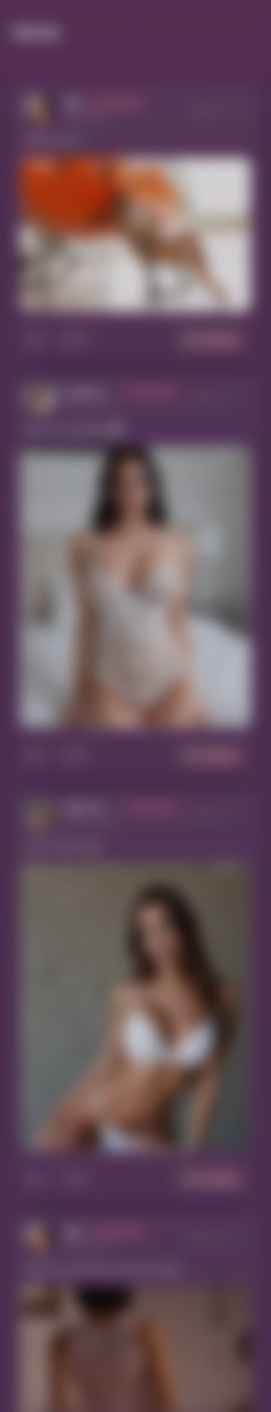 Feed de Mystery con publicaciones de creadores